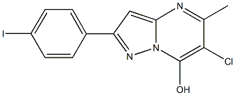 6-chloro-2-(4-iodophenyl)-5-methylpyrazolo[1,5-a]pyrimidin-7-ol 结构式