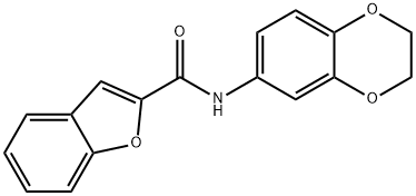 N-(2,3-dihydro-1,4-benzodioxin-6-yl)-1-benzofuran-2-carboxamide 结构式