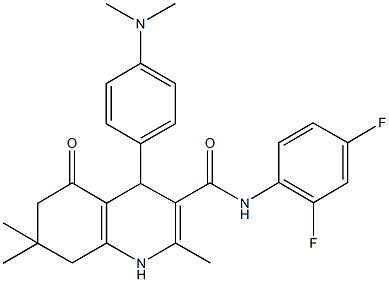 N-(2,4-difluorophenyl)-4-[4-(dimethylamino)phenyl]-2,7,7-trimethyl-5-oxo-1,4,5,6,7,8-hexahydro-3-quinolinecarboxamide 结构式