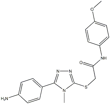 2-{[5-(4-aminophenyl)-4-methyl-4H-1,2,4-triazol-3-yl]sulfanyl}-N-(4-methoxyphenyl)acetamide 结构式