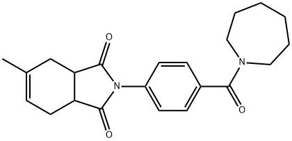 2-[4-(1-azepanylcarbonyl)phenyl]-5-methyl-3a,4,7,7a-tetrahydro-1H-isoindole-1,3(2H)-dione 结构式