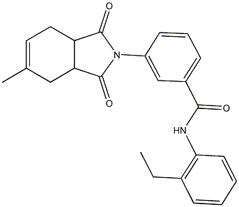 N-(2-ethylphenyl)-3-(5-methyl-1,3-dioxo-1,3,3a,4,7,7a-hexahydro-2H-isoindol-2-yl)benzamide 结构式