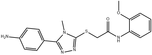 2-{[5-(4-aminophenyl)-4-methyl-4H-1,2,4-triazol-3-yl]sulfanyl}-N-(2-methoxyphenyl)acetamide 结构式