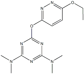 N-{4-(dimethylamino)-6-[(6-ethoxy-3-pyridazinyl)oxy]-1,3,5-triazin-2-yl}-N,N-dimethylamine 结构式