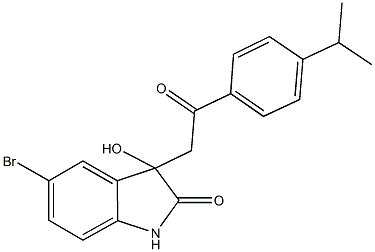 5-bromo-3-hydroxy-3-[2-(4-isopropylphenyl)-2-oxoethyl]-1,3-dihydro-2H-indol-2-one 结构式