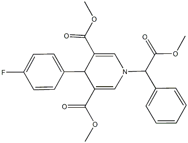 dimethyl 4-(4-fluorophenyl)-1-(2-methoxy-2-oxo-1-phenylethyl)-1,4-dihydro-3,5-pyridinedicarboxylate 结构式