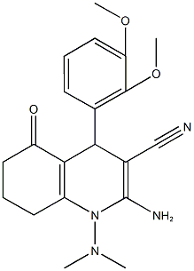 2-amino-4-(2,3-dimethoxyphenyl)-1-(dimethylamino)-5-oxo-1,4,5,6,7,8-hexahydro-3-quinolinecarbonitrile 结构式