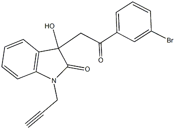 3-[2-(3-bromophenyl)-2-oxoethyl]-3-hydroxy-1-(2-propynyl)-1,3-dihydro-2H-indol-2-one 结构式