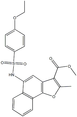 methyl 5-{[(4-ethoxyphenyl)sulfonyl]amino}-2-methylnaphtho[1,2-b]furan-3-carboxylate 结构式