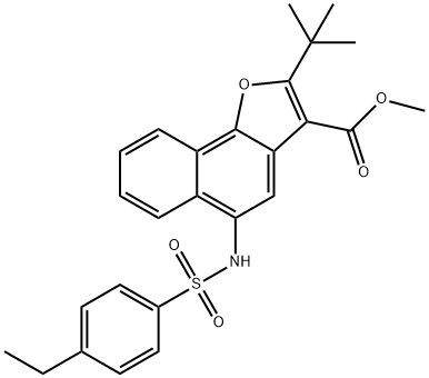 methyl 2-tert-butyl-5-{[(4-ethylphenyl)sulfonyl]amino}naphtho[1,2-b]furan-3-carboxylate 结构式