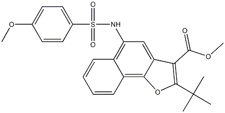 methyl 2-tert-butyl-5-{[(4-methoxyphenyl)sulfonyl]amino}naphtho[1,2-b]furan-3-carboxylate 结构式
