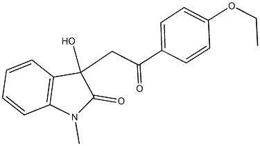 3-[2-(4-ethoxyphenyl)-2-oxoethyl]-3-hydroxy-1-methyl-1,3-dihydro-2H-indol-2-one 结构式