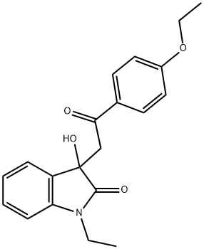 3-[2-(4-ethoxyphenyl)-2-oxoethyl]-1-ethyl-3-hydroxy-1,3-dihydro-2H-indol-2-one 结构式