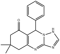 6,6-dimethyl-9-phenyl-5,6,7,9-tetrahydro[1,2,4]triazolo[5,1-b]quinazolin-8(4H)-one 结构式