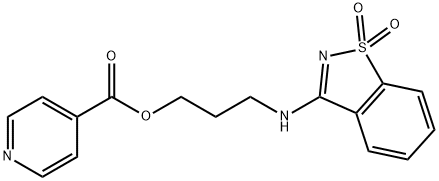 3-[(1,1-dioxido-1,2-benzisothiazol-3-yl)amino]propyl isonicotinate 结构式