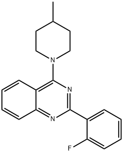 2-(2-fluorophenyl)-4-(4-methyl-1-piperidinyl)quinazoline 结构式