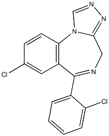 8-chloro-6-(2-chlorophenyl)-4H-[1,2,4]triazolo[4,3-a][1,4]benzodiazepine 结构式