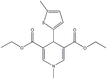 diethyl 1-methyl-4-(5-methyl-2-thienyl)-1,4-dihydro-3,5-pyridinedicarboxylate 结构式