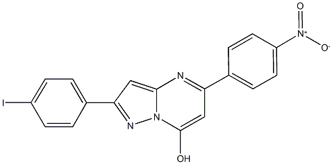 5-{4-nitrophenyl}-2-(4-iodophenyl)pyrazolo[1,5-a]pyrimidin-7-ol 结构式