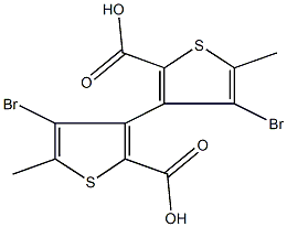 4,4'-dibromo-5,5'-dimethyl-3,3'-bithiophene-2,2'-dicarboxylic acid 结构式