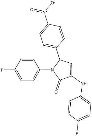 1-(4-fluorophenyl)-3-[(4-fluorophenyl)amino]-5-{4-nitrophenyl}-1,5-dihydro-2H-pyrrol-2-one 结构式