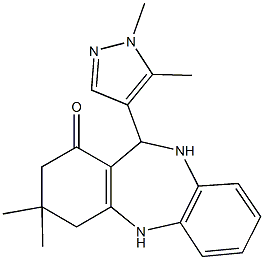 11-(1,5-dimethyl-1H-pyrazol-4-yl)-3,3-dimethyl-2,3,4,5,10,11-hexahydro-1H-dibenzo[b,e][1,4]diazepin-1-one 结构式