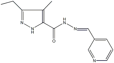 3-ethyl-4-methyl-N'-(3-pyridinylmethylene)-1H-pyrazole-5-carbohydrazide 结构式