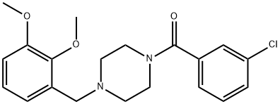 1-(3-chlorobenzoyl)-4-(2,3-dimethoxybenzyl)piperazine 结构式