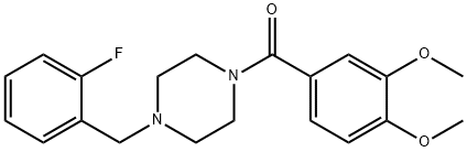 1-(3,4-dimethoxybenzoyl)-4-(2-fluorobenzyl)piperazine 结构式