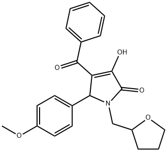 4-benzoyl-3-hydroxy-5-(4-methoxyphenyl)-1-(tetrahydro-2-furanylmethyl)-1,5-dihydro-2H-pyrrol-2-one 结构式
