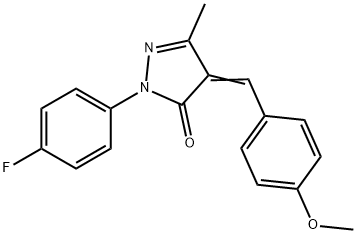 2-(4-fluorophenyl)-4-(4-methoxybenzylidene)-5-methyl-2,4-dihydro-3H-pyrazol-3-one 结构式