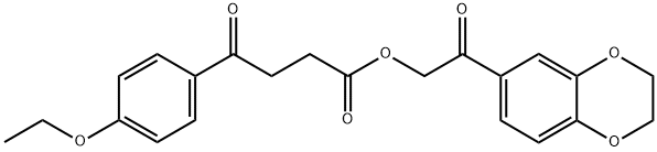 2-(2,3-dihydro-1,4-benzodioxin-6-yl)-2-oxoethyl 4-(4-ethoxyphenyl)-4-oxobutanoate 结构式