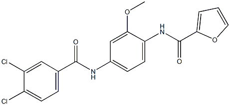 N-{4-[(3,4-dichlorobenzoyl)amino]-2-methoxyphenyl}-2-furamide 结构式