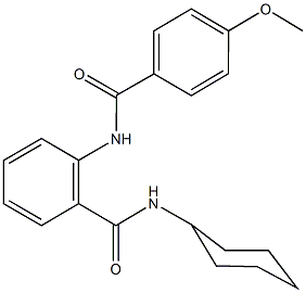 N-cyclohexyl-2-[(4-methoxybenzoyl)amino]benzamide 结构式