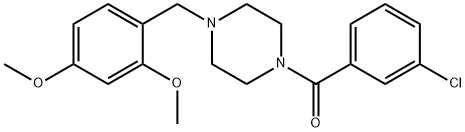 1-(3-chlorobenzoyl)-4-(2,4-dimethoxybenzyl)piperazine 结构式