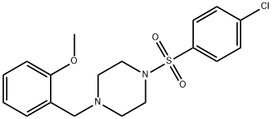 2-({4-[(4-chlorophenyl)sulfonyl]-1-piperazinyl}methyl)phenyl methyl ether 结构式