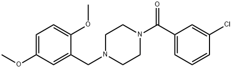 1-(3-chlorobenzoyl)-4-(2,5-dimethoxybenzyl)piperazine 结构式