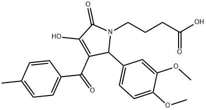 4-[2-(3,4-dimethoxyphenyl)-4-hydroxy-3-(4-methylbenzoyl)-5-oxo-2,5-dihydro-1H-pyrrol-1-yl]butanoic acid 结构式