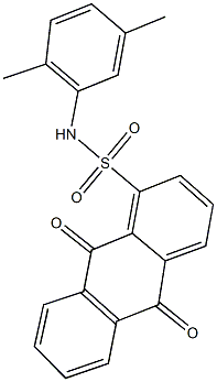 N-(2,5-dimethylphenyl)-9,10-dioxo-9,10-dihydro-1-anthracenesulfonamide 结构式