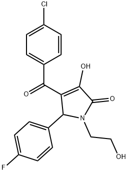 4-(4-chlorobenzoyl)-5-(4-fluorophenyl)-3-hydroxy-1-(2-hydroxyethyl)-1,5-dihydro-2H-pyrrol-2-one 结构式