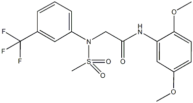 N-(2,5-dimethoxyphenyl)-2-[(methylsulfonyl)-3-(trifluoromethyl)anilino]acetamide 结构式