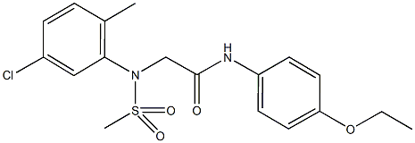 2-[5-chloro-2-methyl(methylsulfonyl)anilino]-N-(4-ethoxyphenyl)acetamide 结构式