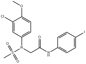 2-[3-chloro-4-methoxy(methylsulfonyl)anilino]-N-(4-iodophenyl)acetamide 结构式