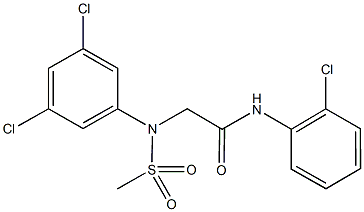 N-(2-chlorophenyl)-2-[3,5-dichloro(methylsulfonyl)anilino]acetamide 结构式