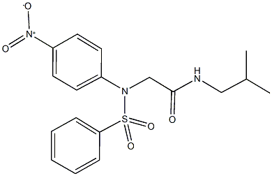 2-[{4-nitrophenyl}(phenylsulfonyl)amino]-N-(2-methylpropyl)acetamide 结构式