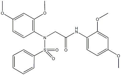 N-(2,4-dimethoxyphenyl)-2-[2,4-dimethoxy(phenylsulfonyl)anilino]acetamide 结构式