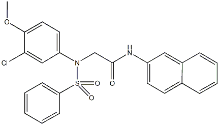 2-[3-chloro-4-methoxy(phenylsulfonyl)anilino]-N-(2-naphthyl)acetamide 结构式