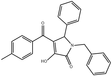 1-benzyl-3-hydroxy-4-(4-methylbenzoyl)-5-phenyl-1,5-dihydro-2H-pyrrol-2-one 结构式