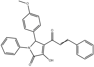 4-cinnamoyl-3-hydroxy-5-(4-methoxyphenyl)-1-phenyl-1,5-dihydro-2H-pyrrol-2-one 结构式