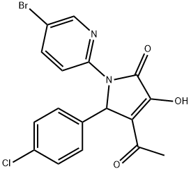 4-acetyl-1-(5-bromo-2-pyridinyl)-5-(4-chlorophenyl)-3-hydroxy-1,5-dihydro-2H-pyrrol-2-one 结构式